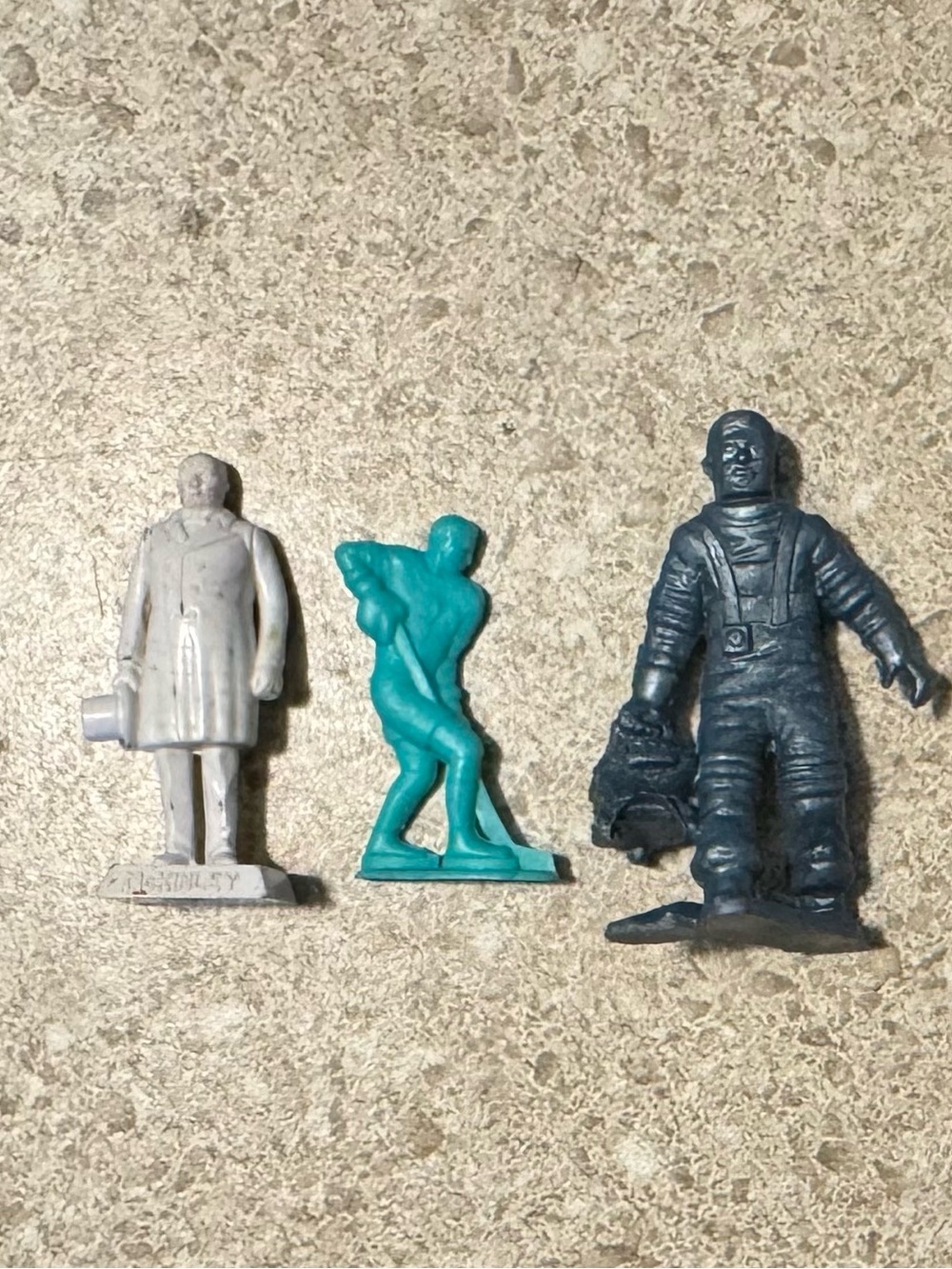 Lot Of 3 Vintage 1960s Marx Plastic Figurines Astronaut, President McKinley, Etc